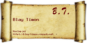 Blay Timon névjegykártya